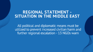 political and diplomatic measures to prevent further civilian harm and regional escalation in the Middle East